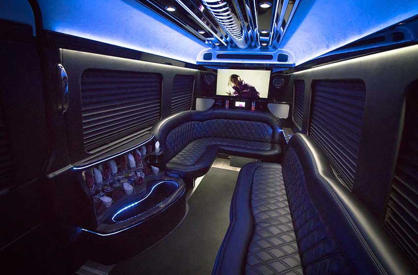 12 passenger Mercedes Sprinter- Limo interior | Royal Limousine ...